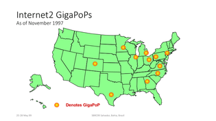 1997 Internet2 GigaPoPs Map