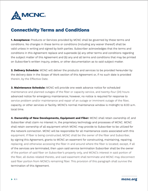 MCNC Connectivity Terms of Use Thumbnail