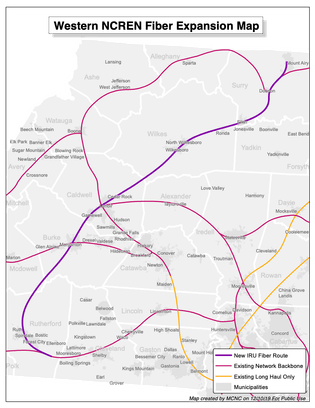 Wester NCREN Fiber Extension Map