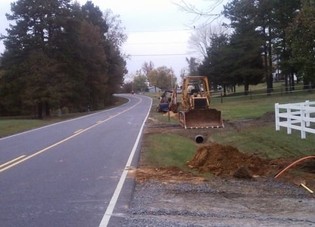 Work being done next to road