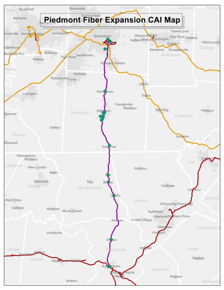 Piedmont Fiber Expansion CAI Map